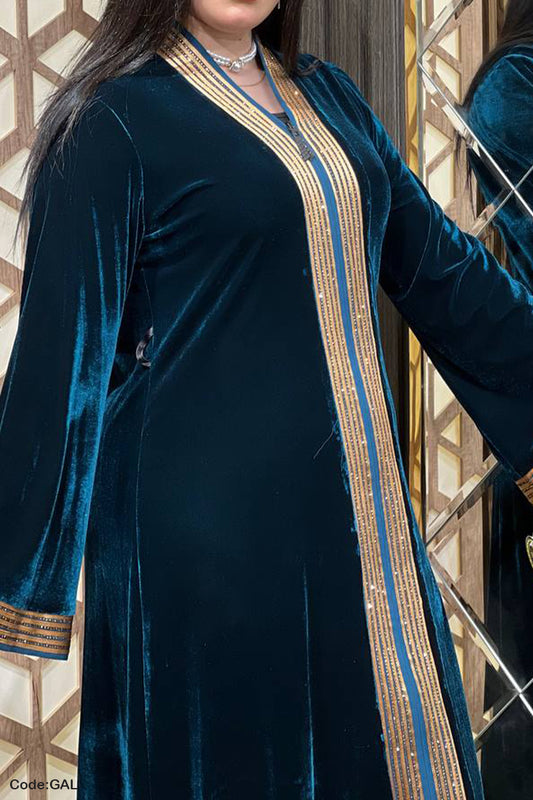 جلابية استقبال رشيدة - مخمل شتاء 2026