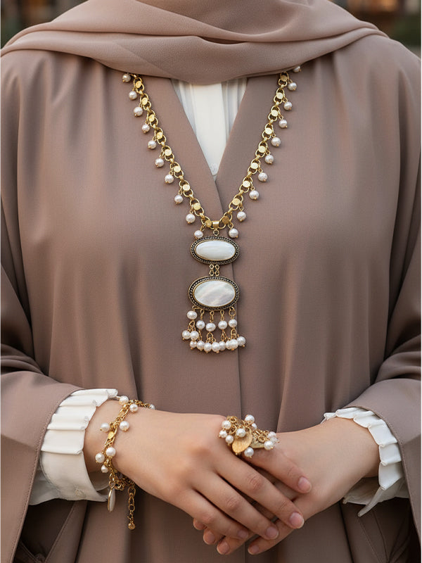 طقم رفيف من حجر اللؤلؤ