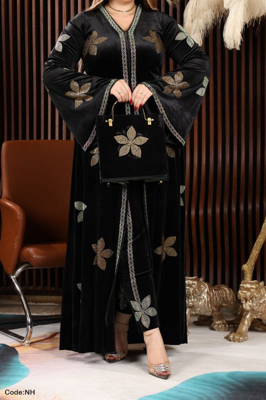 طقم عباية النجمة - مخمل شتاء 2026