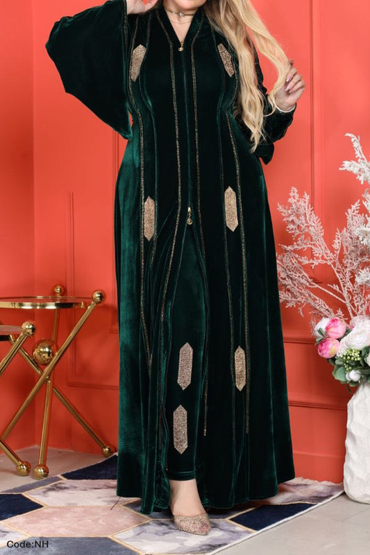 طقم عباية راضيه - مخمل شتاء 2026