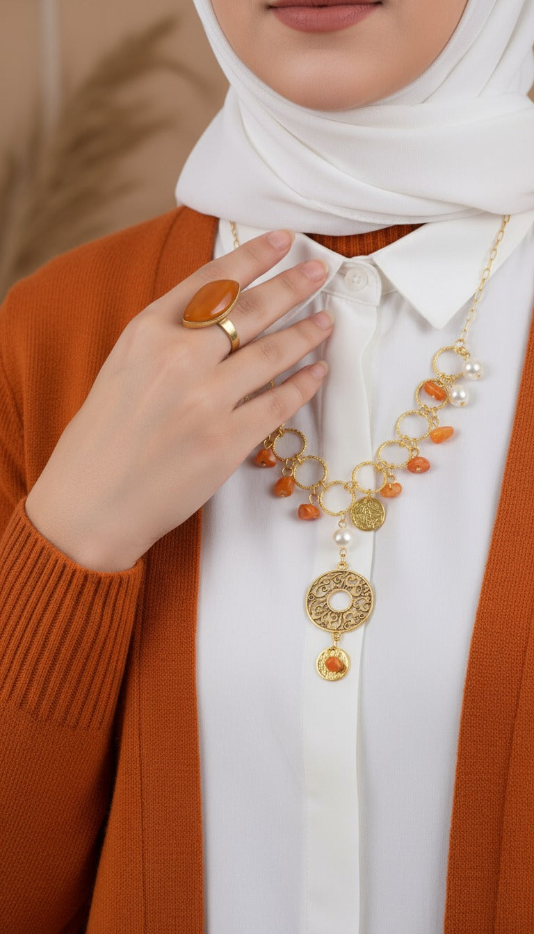 طقم ساندي من العقيق