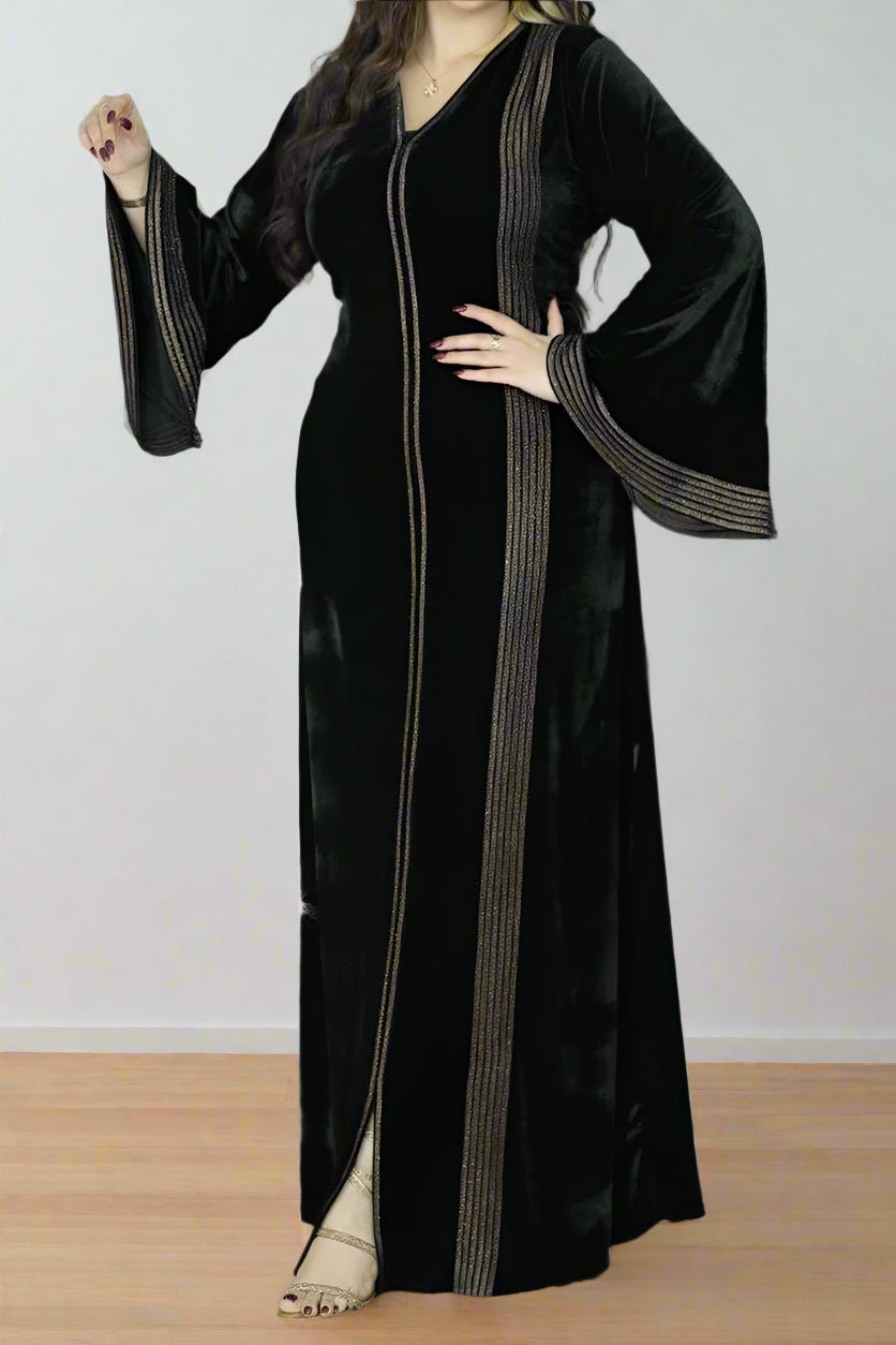 جلابية عاليا - قطيفة مخمل ناعم شتاء 2025