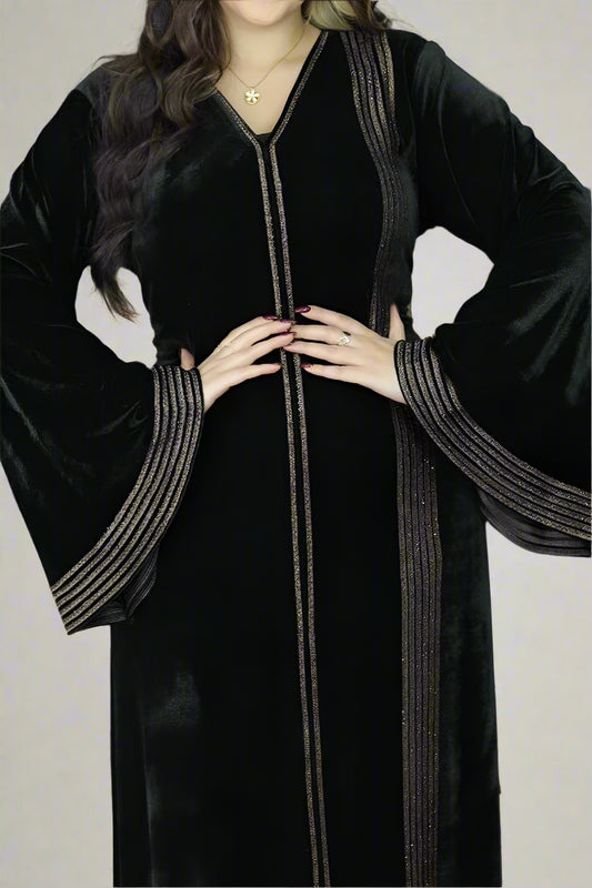 جلابية عاليا - قطيفة مخمل ناعم شتاء 2025