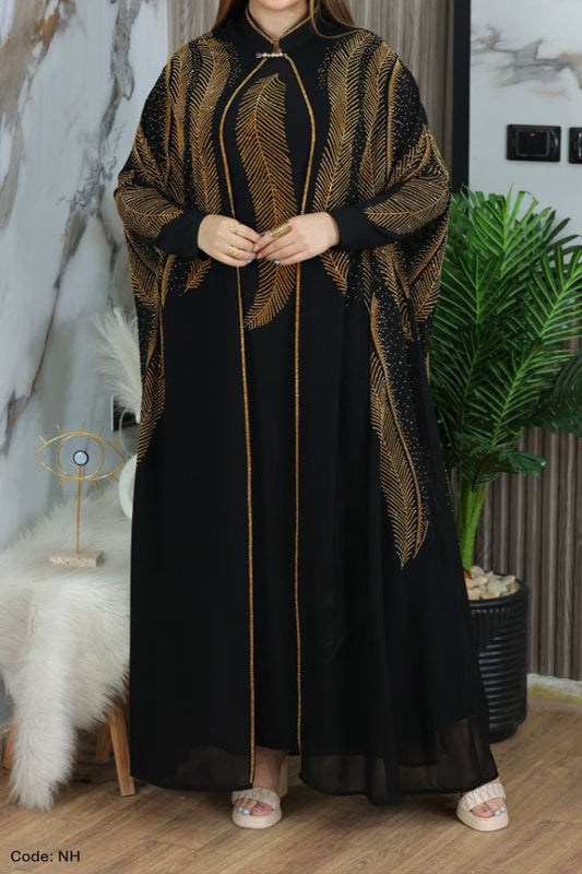 عباية ملكية تطريز الريشة - حرير