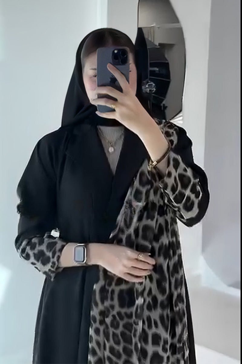 عباية وشاح تايجر - حرير