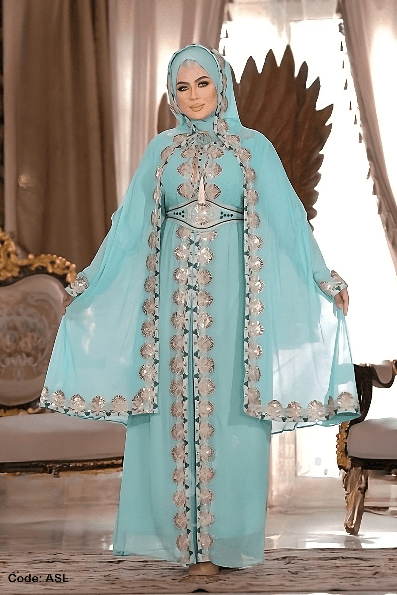 قفطان روضة - حرير وشيفون