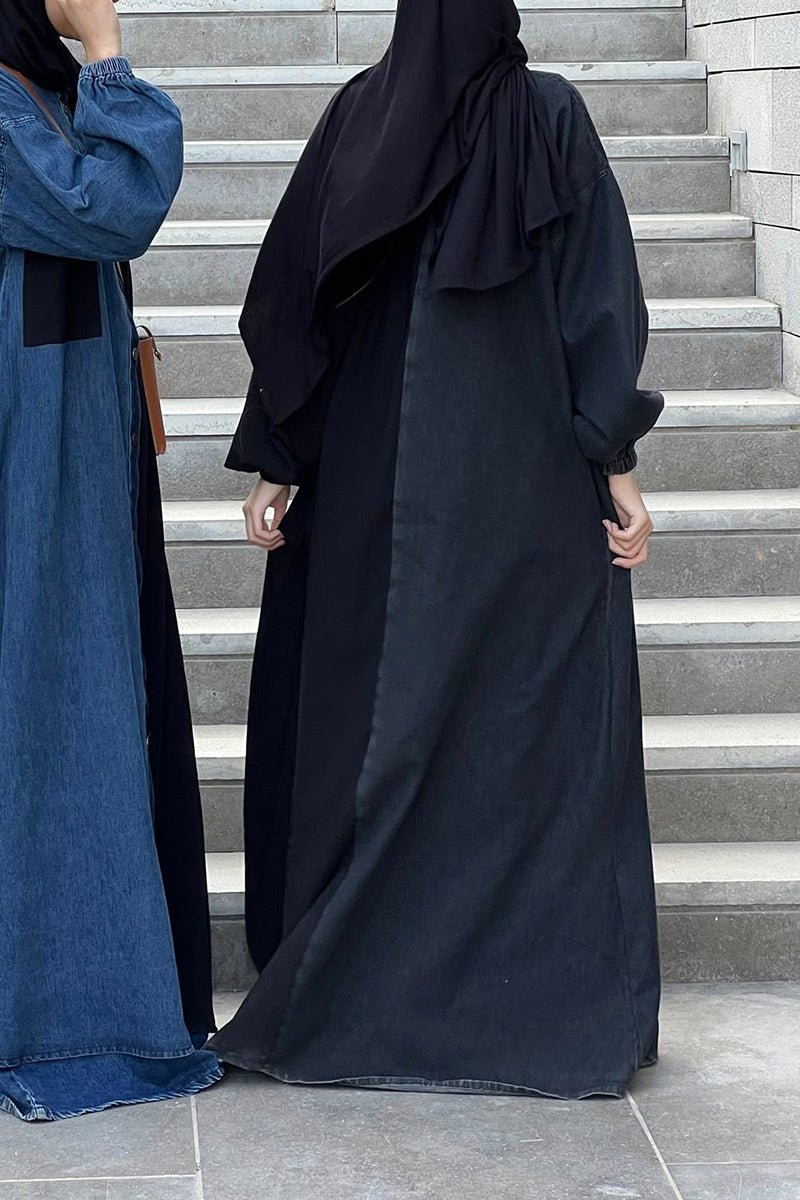 عباية سارة - جينز وكريب