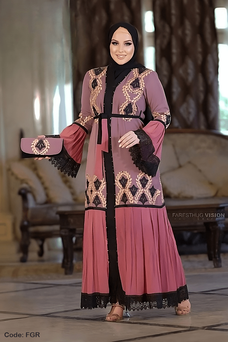عباية زهرة - حرير وشيفون