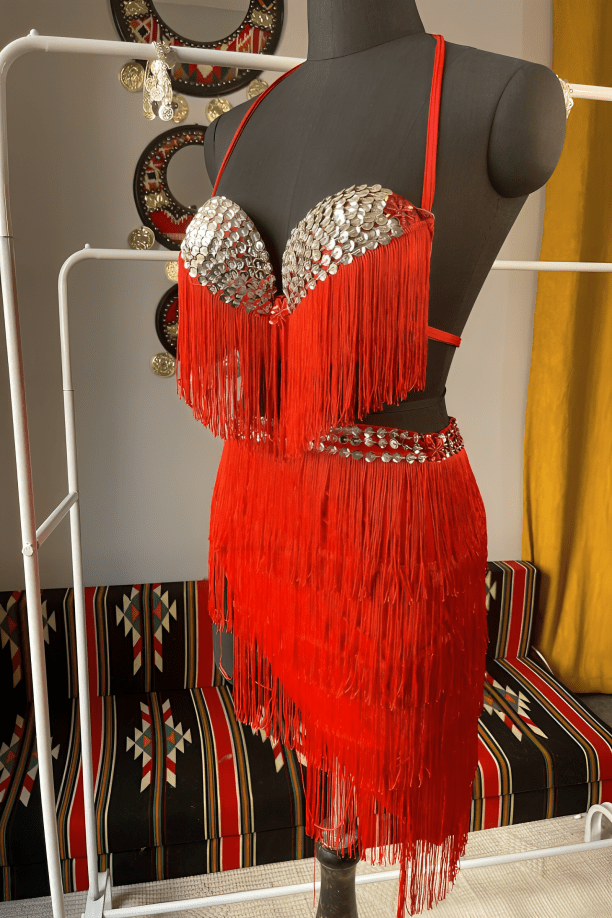 بدلة جوهرة - أحمر و فضي