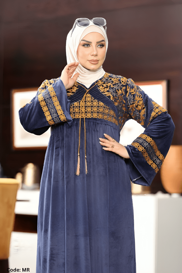 جلابية كنزي - قطيفة مخمل ناعم شتاء 2025