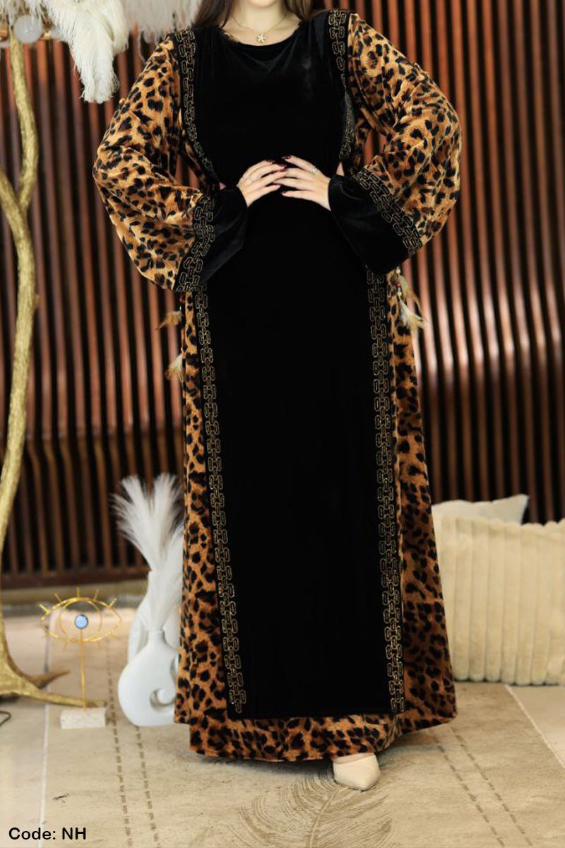 جلابية تايجر - قطيفة مخمل ناعم شتاء 2025