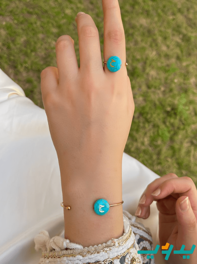 طقم خديجة المميز - نحاس بحجر الفيروز