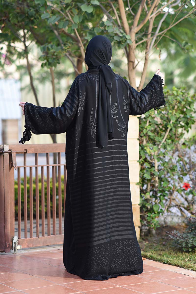 عباية هداية - كريب أسود