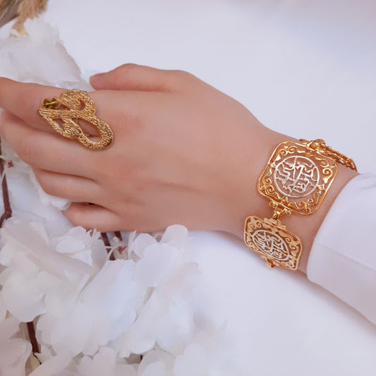 طقم مكانك في القلب - مطلي ذهب و فضة (7801059147990)
