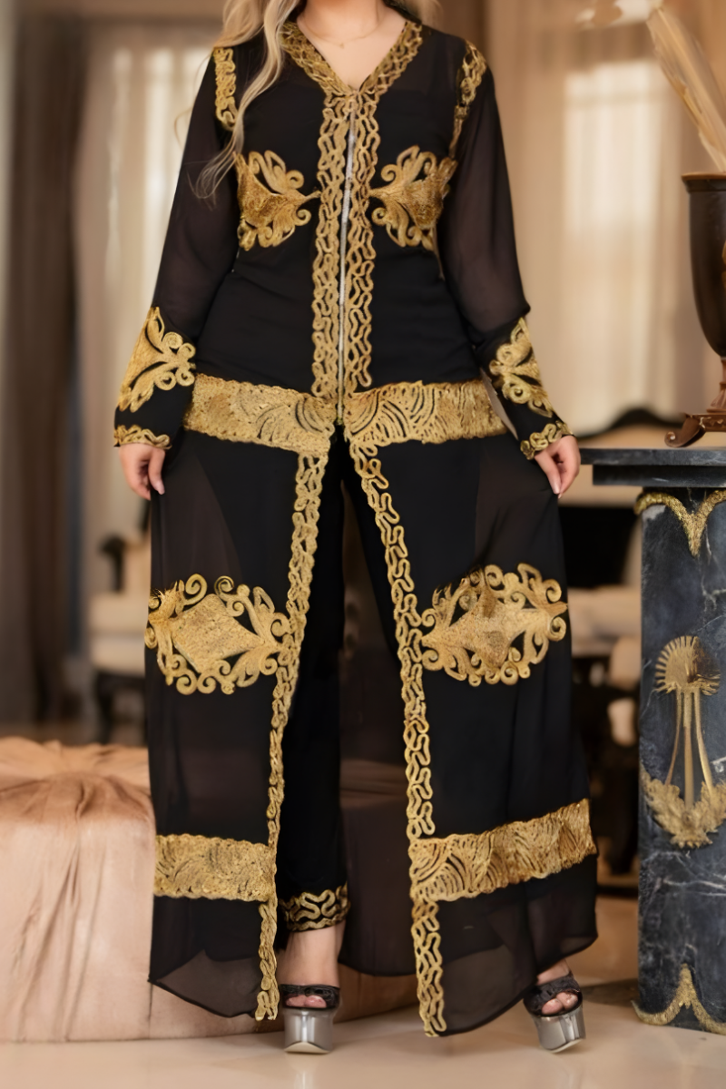 طقم جلابية نيسرين - شيفون عالي الجودة