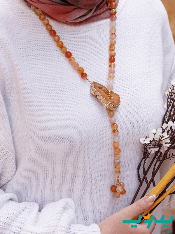 عقد روزا - عقيق و كوارتز طبيعي