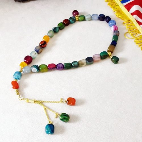 مِسبحة اليسر و الألوان الراقية – عقيق ملون (7550661525718)