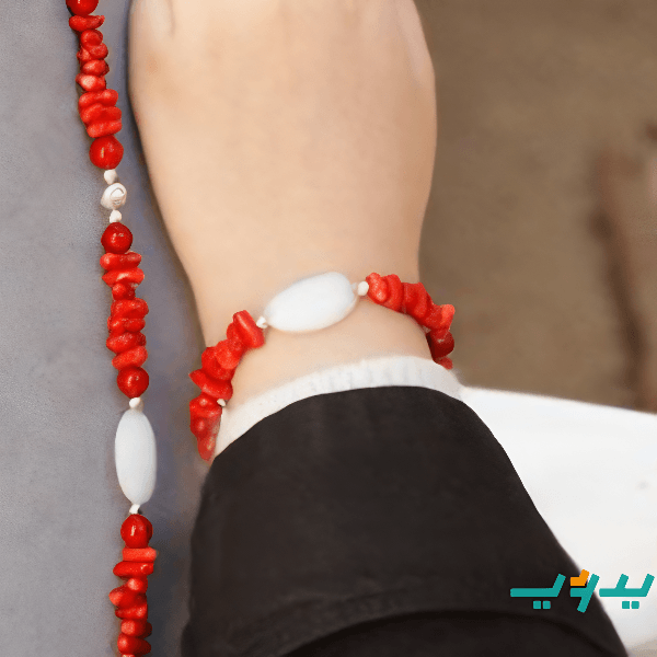 طقم نشوي - مرجان مطعم بالصدف الابيض