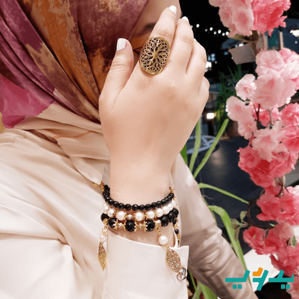 طقم الريشه بالعقيق - نحاس