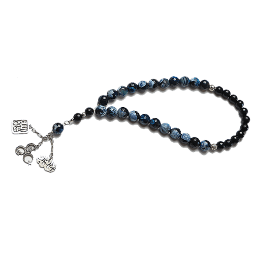 مِسبحة اليسر الفخمة – عقيق سُليماني أزرق (7550658347222)