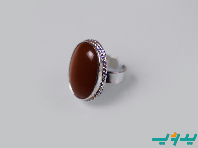 خاتم كريمة - مطلي بماء الفضة