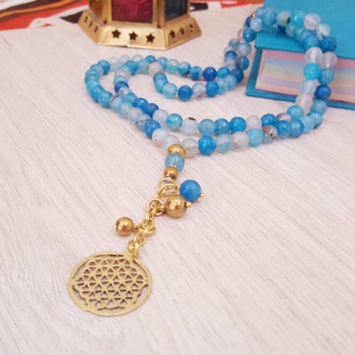 مِسبحة الكوثر – عقيق أزرق ملون (7550712709334)