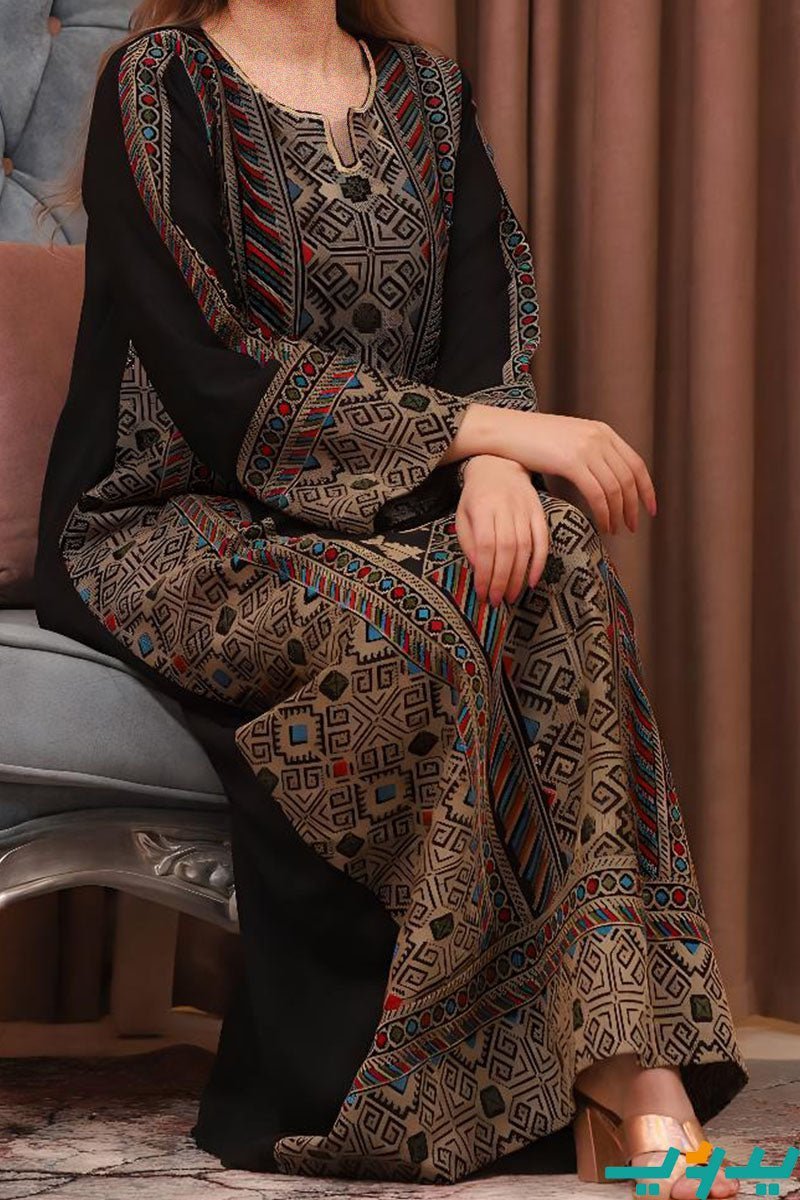 جلابية مكة - باللون الأسود والبيج (7704000528598)