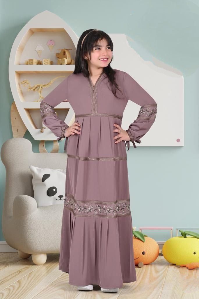 عباية روزا أطفال - حرير كوري