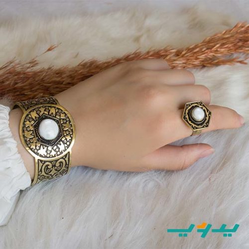 طقم الأصالة العربي – صدف أبيض و نحاس (7549812048086)