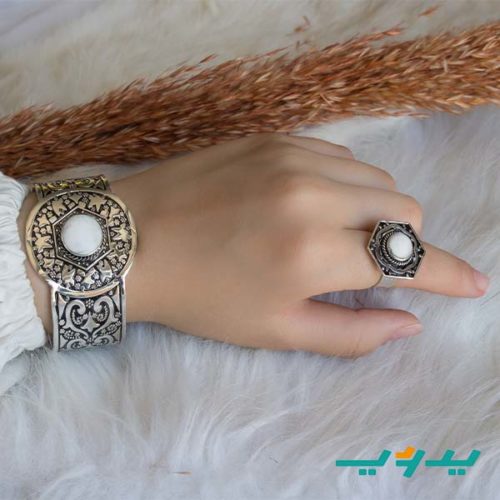 طقم الأصالة العربي – صدف أبيض و مطلي بماء الفضه (7549805363414)