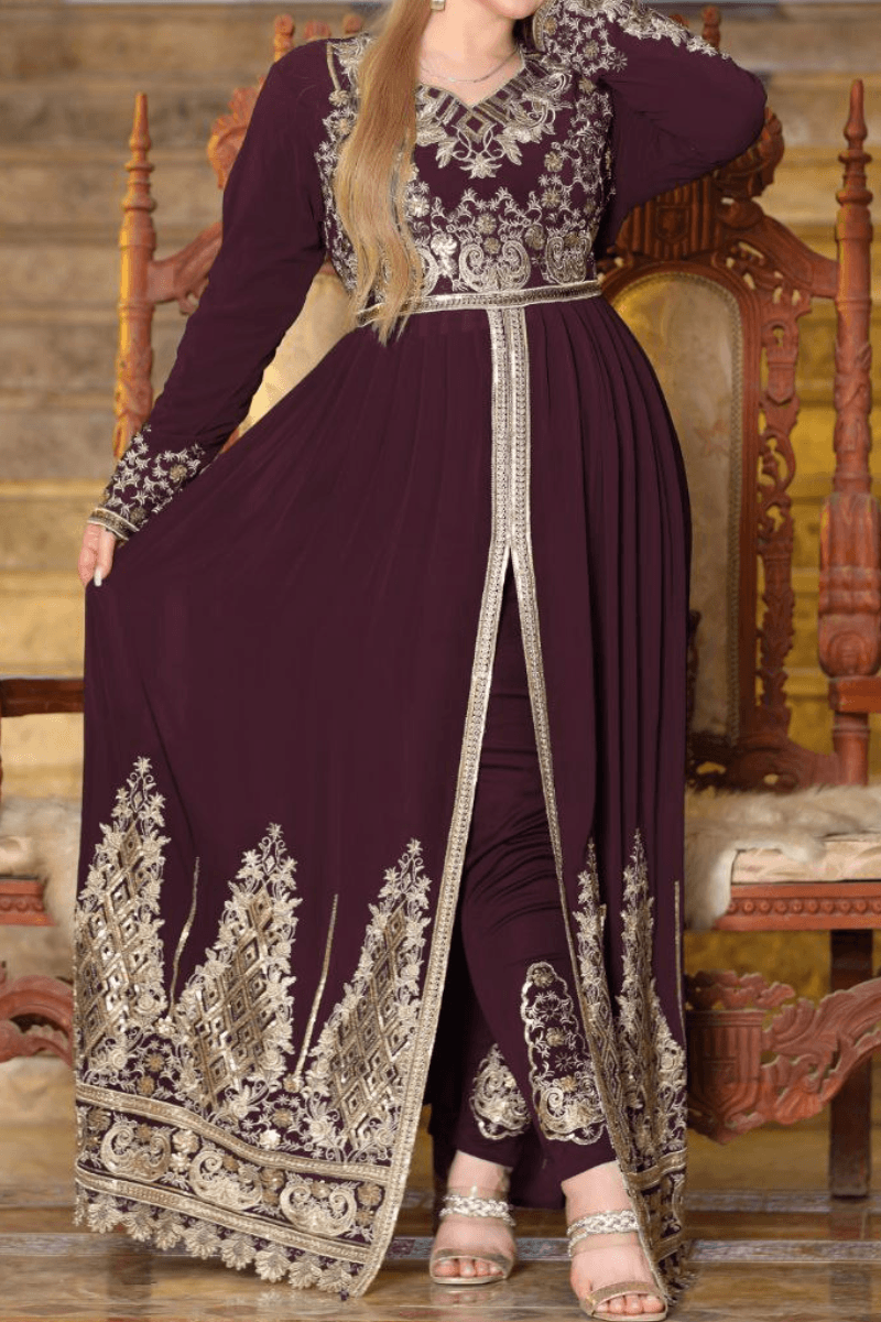 طقم قفطان اميس - شيفون