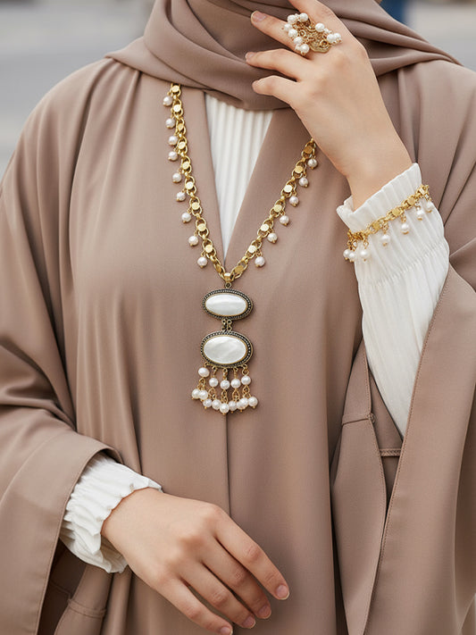 طقم رفيف من حجر اللؤلؤ