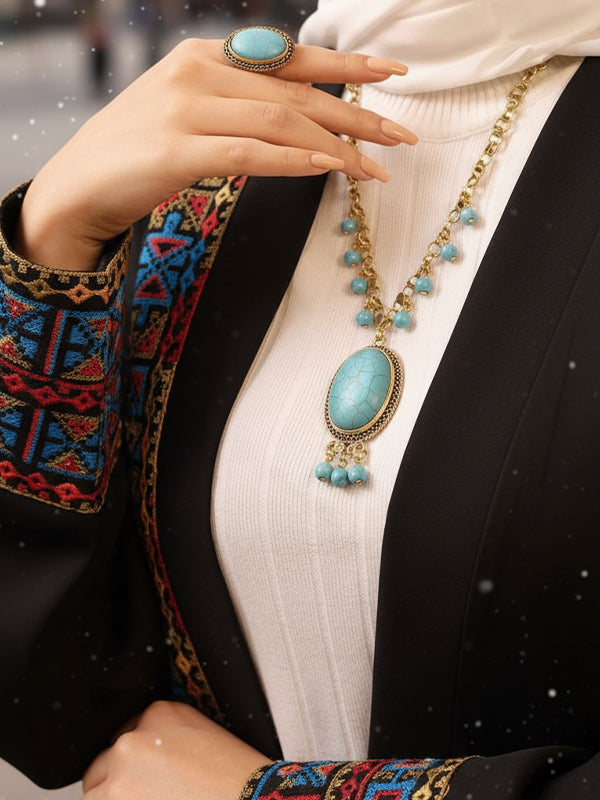 طقم راقيه من حجر الفيروز