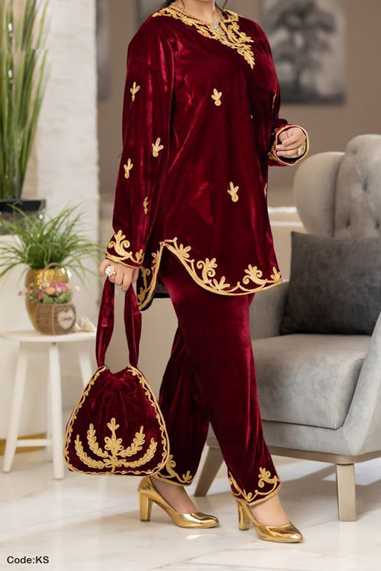 طقم استقبال سيندا - قطيفة مخمل ناعم شتاء 2026