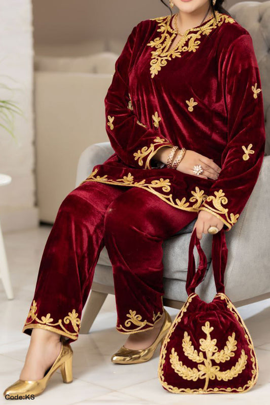 طقم استقبال سيندا - قطيفة مخمل ناعم شتاء 2026