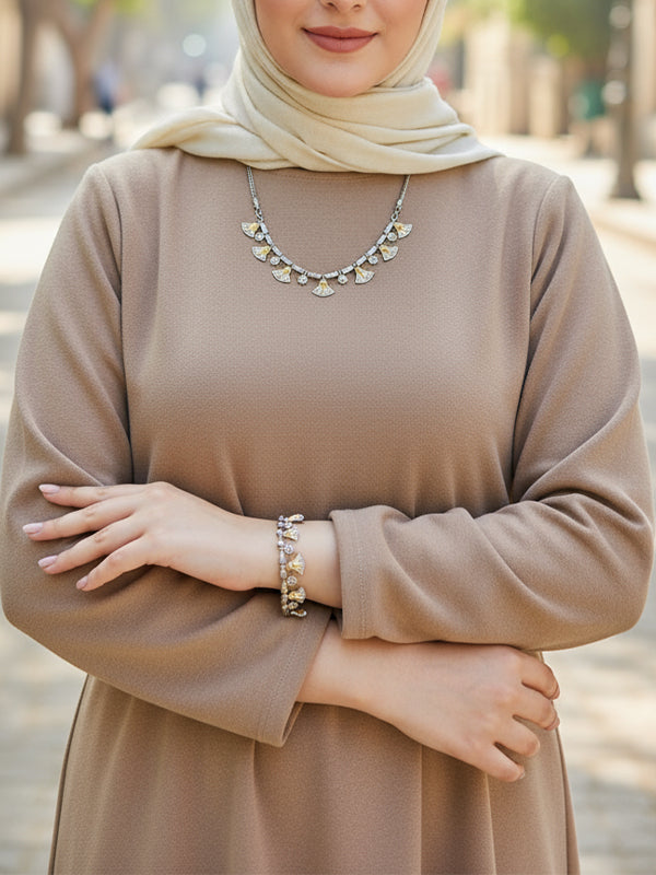 طقم عربي راقي مطلي ذهب و فضة