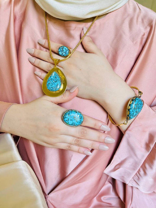 طقم روفان الراقي مطلي ذهب و فضة