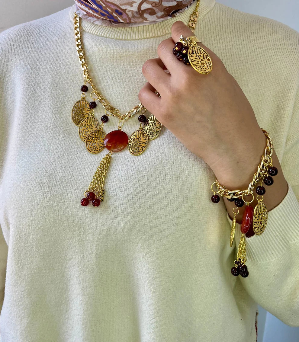 طقم بريهان من حجر العقيق