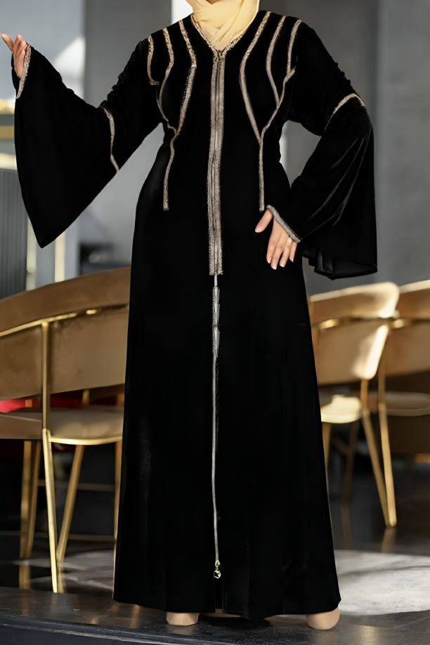 عباية استقبال  بسيله - مخمل شتاء 2026