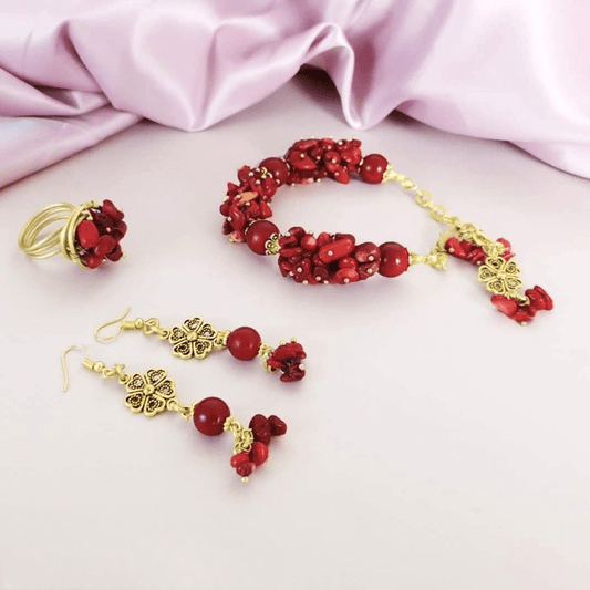 طقم بيسان من حجر العقيق