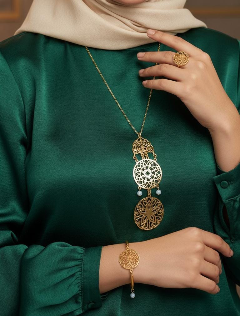 طقم مسرة - مطلي بماء الذهب