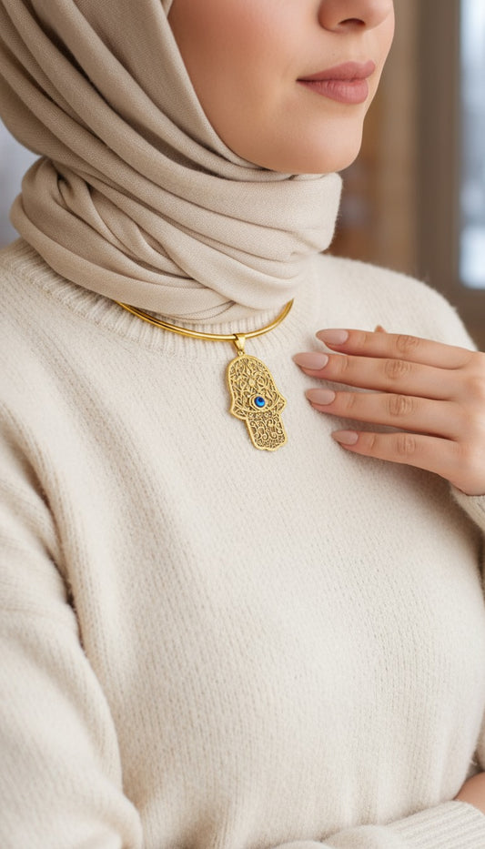 عقد نوره الفريد - مطلي بماء الذهب