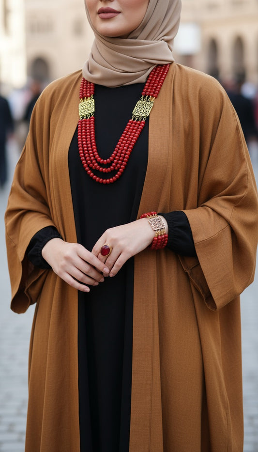 طقم كريمة من حجر الكريستال