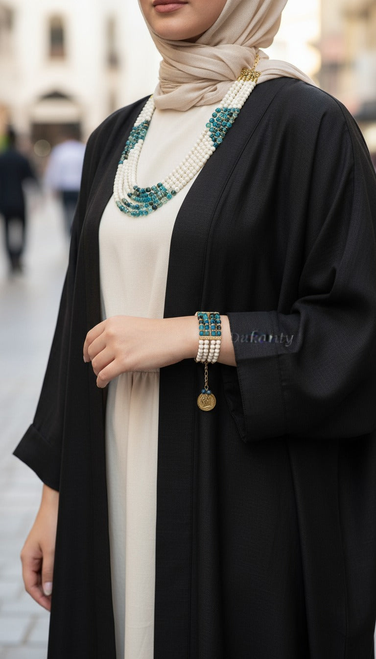 طقم ريتال من حجر العقيق والفيروز