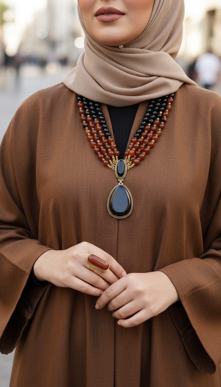 طقم داليدا من حجر العقيق