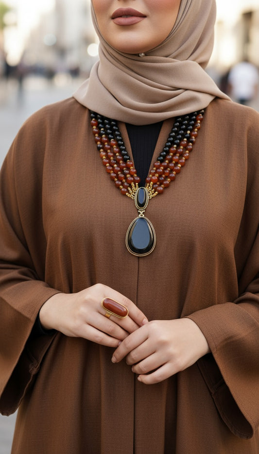 طقم داليدا من حجر العقيق