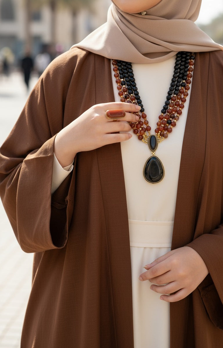 طقم داليدا من حجر العقيق