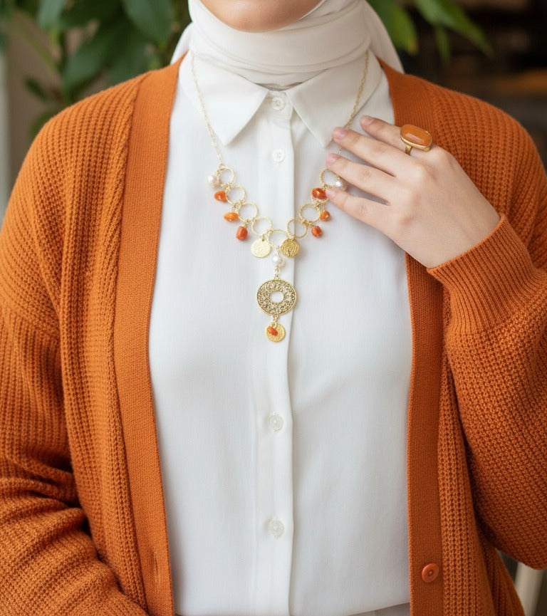 طقم ساندي من العقيق