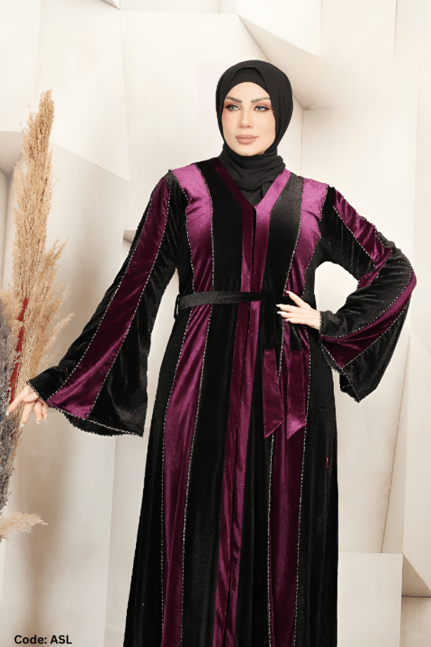 عباية دارين - قطيفة مخمل ناعم شتاء 2025