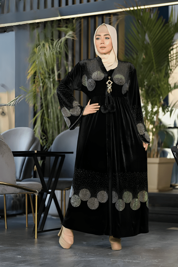 عباية إليسا - قطيفة مخمل ناعم شتاء 2025